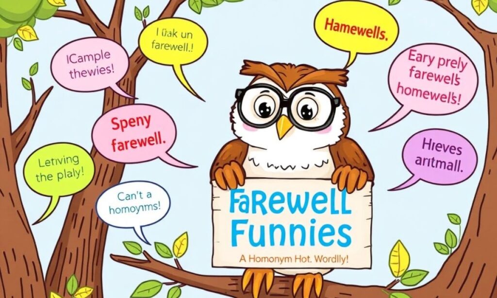 Farewell Funnies A Homonym Hoot Wordplay  