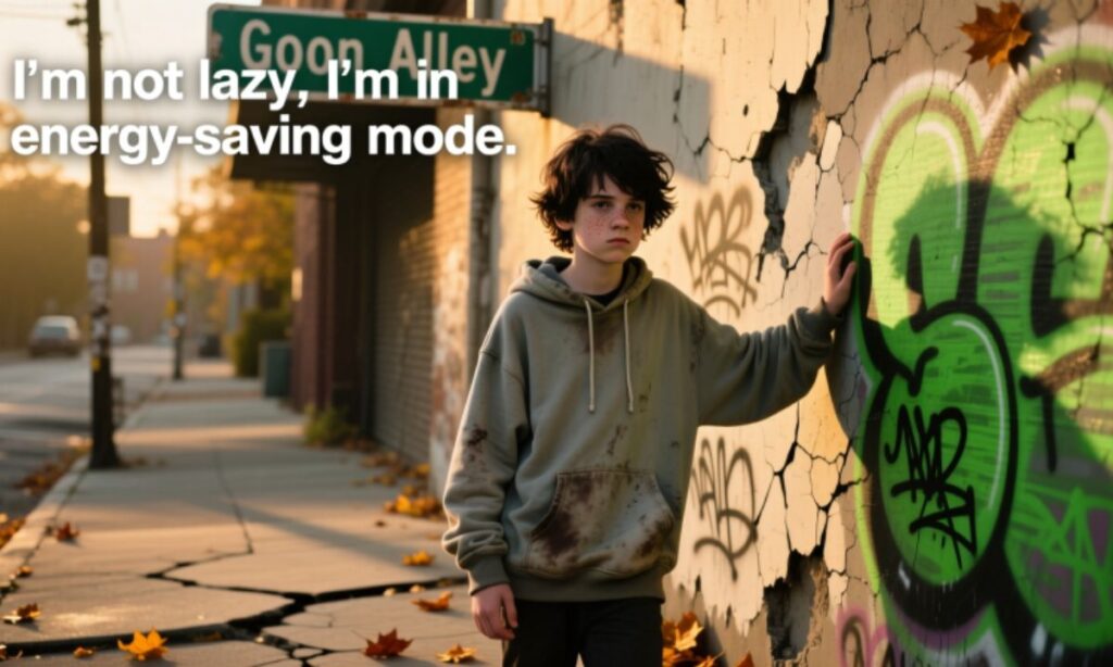 Teen Goon Captions with a Meme Vibe