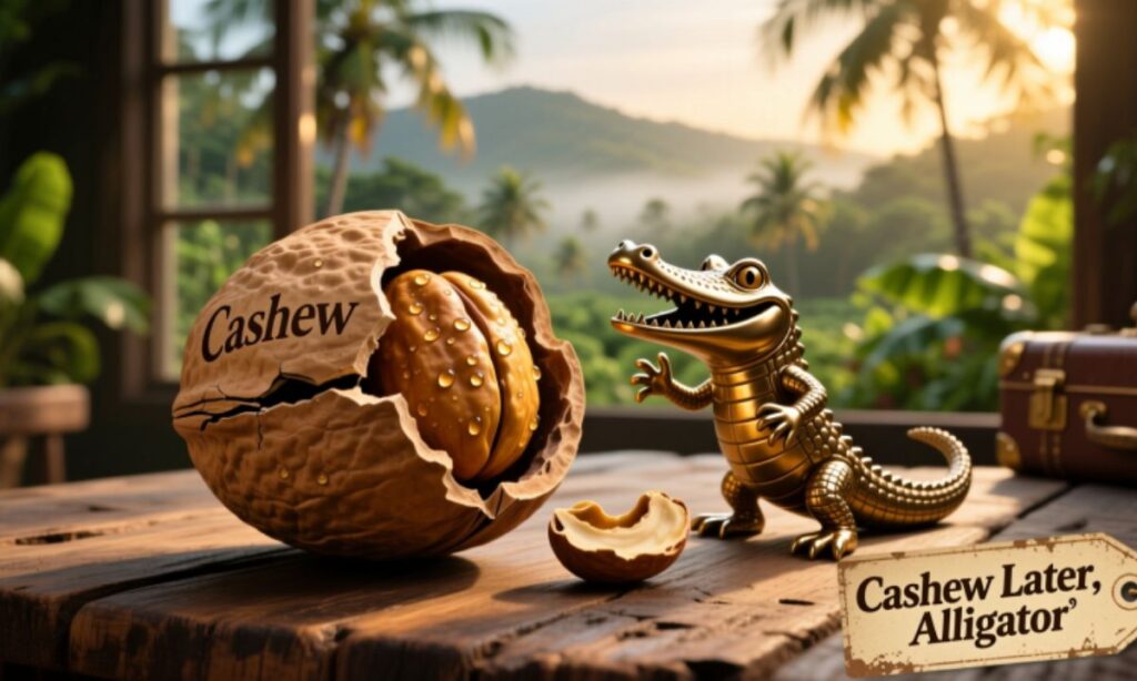 Cashew Later, Alligator Premium Nut Humor 