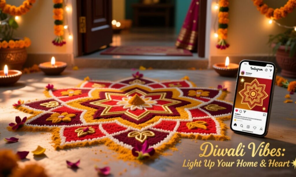 Diwali Rangoli Captions for Instagram for Festive Homes