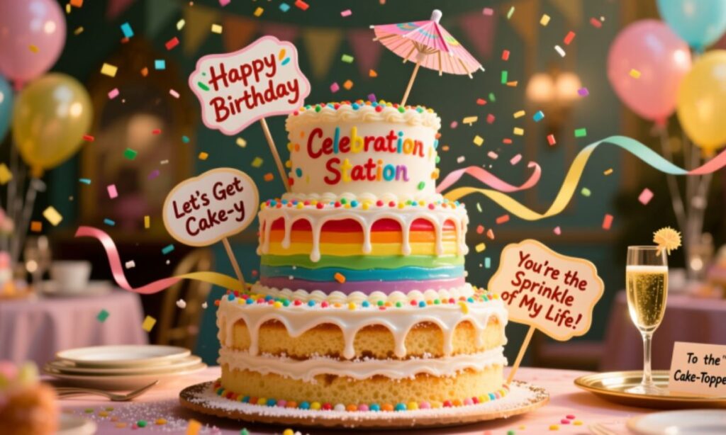 Funfetti and Party Cake Puns Celebration Station  