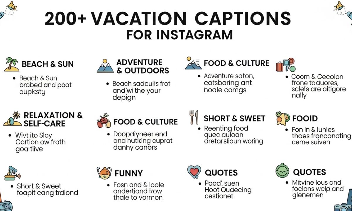 200 + Vacation Captions for Instagram