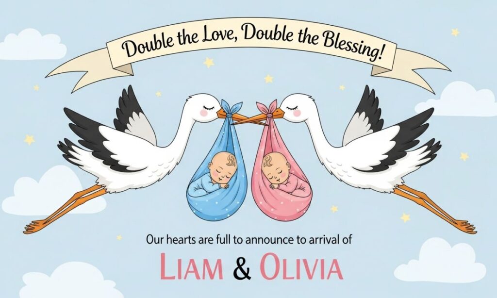 Baby Announcement Captions for Multiples