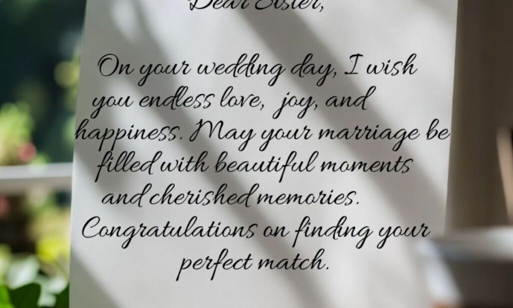 Emotional Wedding Wishes and Captions for Your Sister
