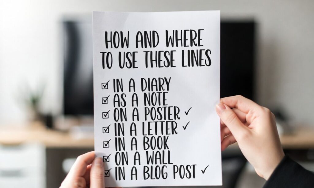 How and Where to Use These Lines