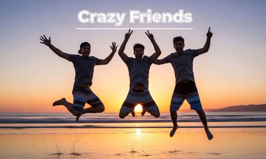 Crazy Friends Captions for Boys